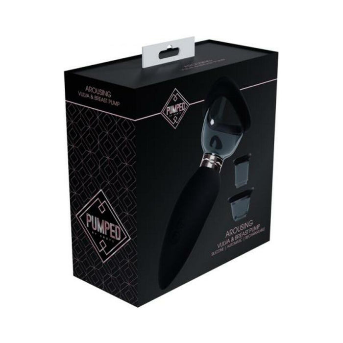 Pumped Arousing Automatic Rechargeable Vulva & Breast Pump Black