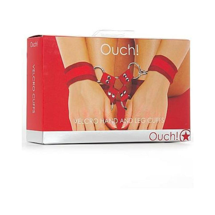 Ouch Velcro Hand/leg Cuffs Red