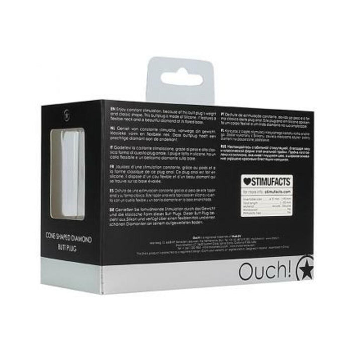 Ouch Cone-shaped Diamond Butt Plug - Black