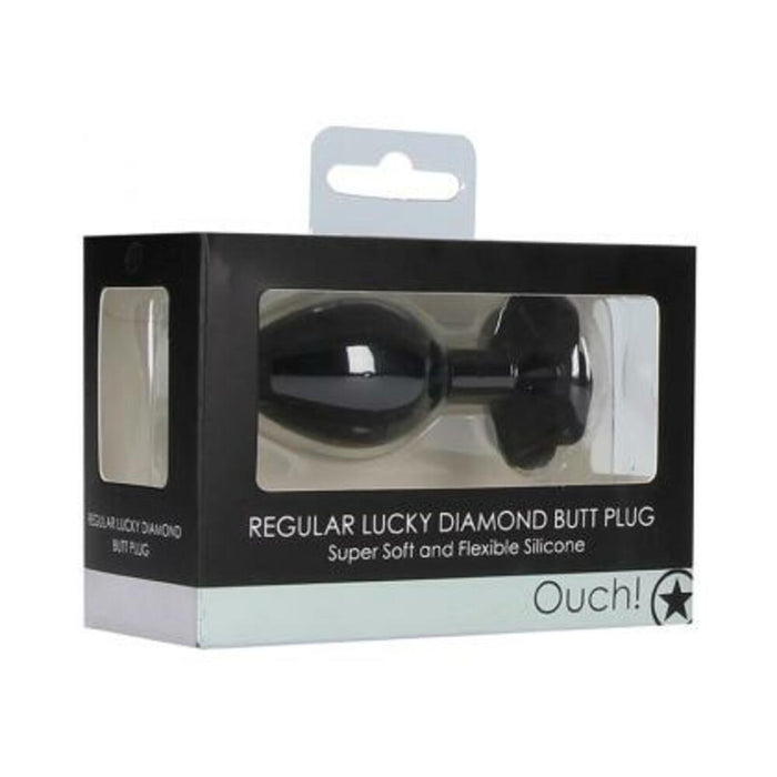 Ouch! Regular Lucky Diamond Butt Plug - Black
