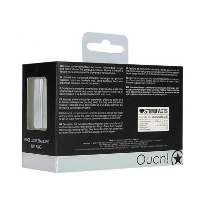Ouch! Large Lucky Diamond Butt Plug - Black