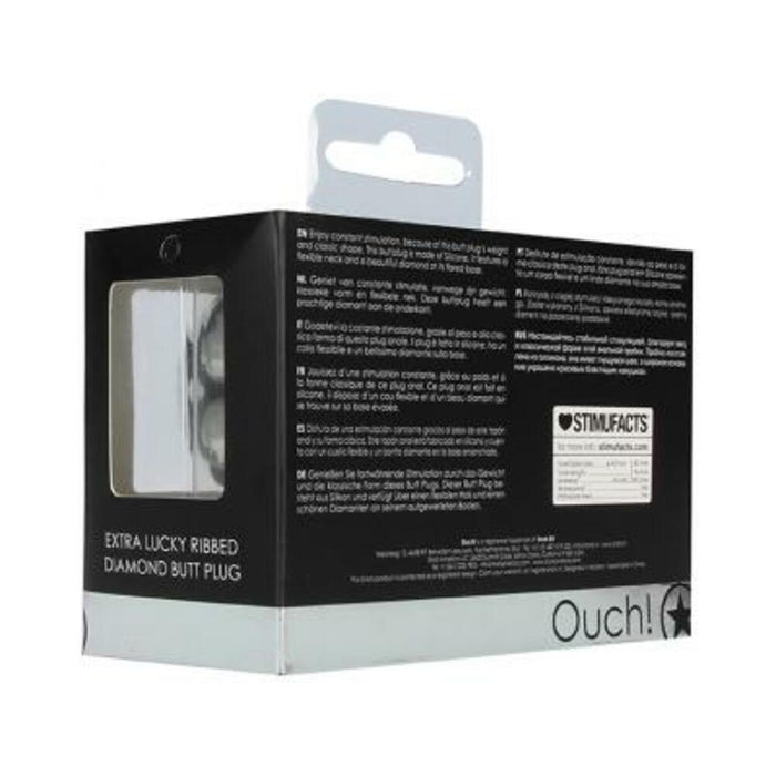 Ouch! Extra Large Lucky Diamond Butt Plug - Black