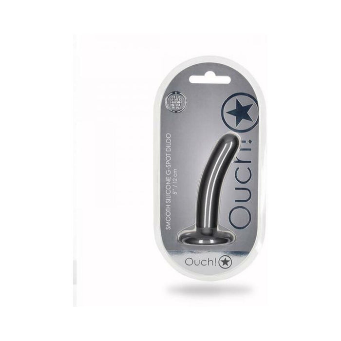 Shots Ouch! Smooth Silicone 5 In. G-spot Dildo Gunmetal