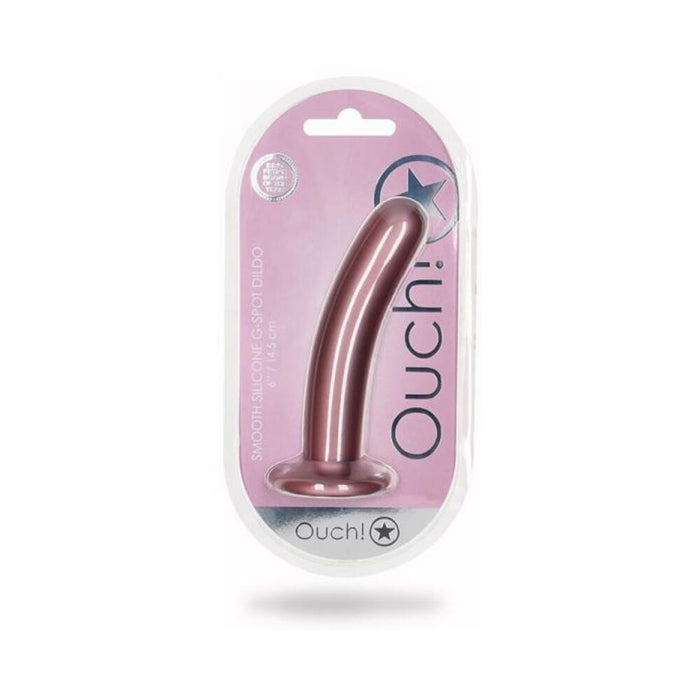 Shots Ouch! Smooth Silicone 6 In. G-spot Dildo Rose Gold