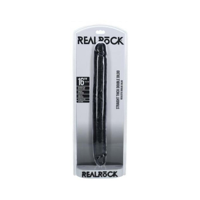 Realrock 16 In. Thick Double-ended Dong Black
