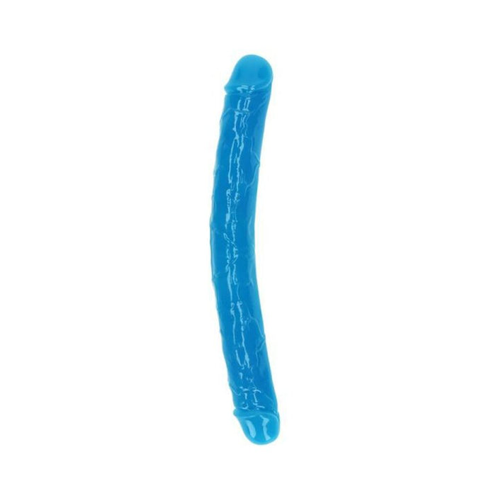 Realrock Glow In The Dark Double Dong 12 In. Dual-ended Dildo Neon Blue