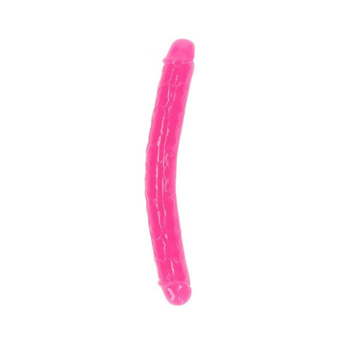 Realrock Glow In The Dark Double Dong 12 In. Dual-ended Dildo Neon Pink