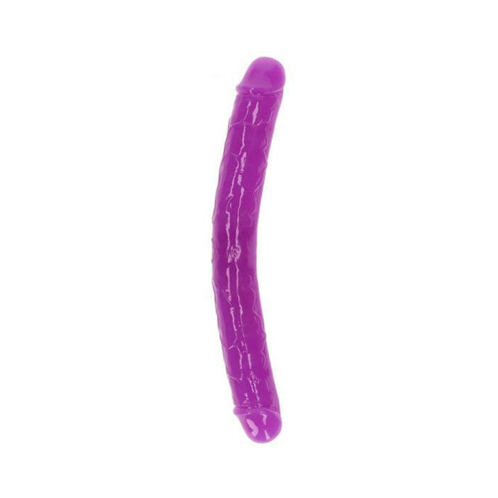 Realrock Glow In The Dark Double Dong 12 In. Dual-ended Dildo Neon Purple