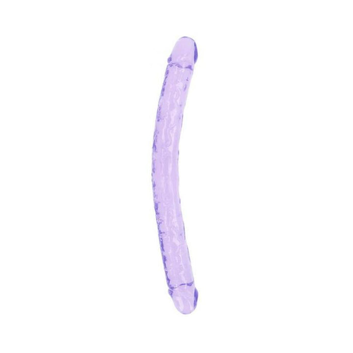Realrock Crystal Clear Double Dong 18 In. Dual-ended Dildo Purple