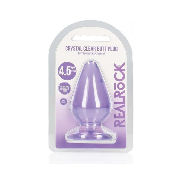 Shots Realrock Crystal Clear 4.5'' Anal Plug - Purple