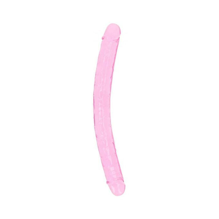 Realrock Crystal Clear Double Dong 13 In. Dual-ended Dildo Pink