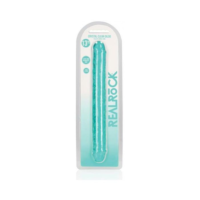 Shots Realrock Crystal Clear 13'' Double Dildo - Turquoise