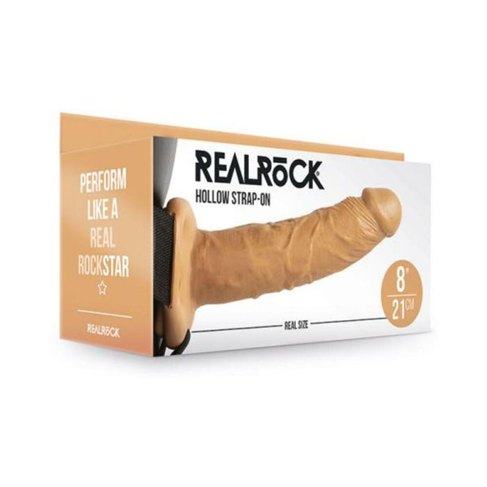 Realrock Hollow Strap-on Without Balls 8 In. Caramel