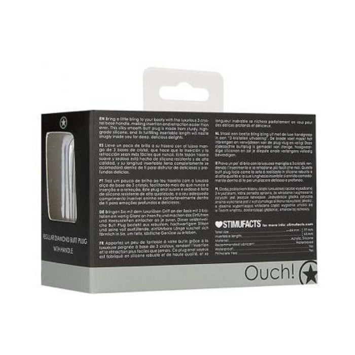 Ouch! Regular Diamond Butt Plug With Handle - Black