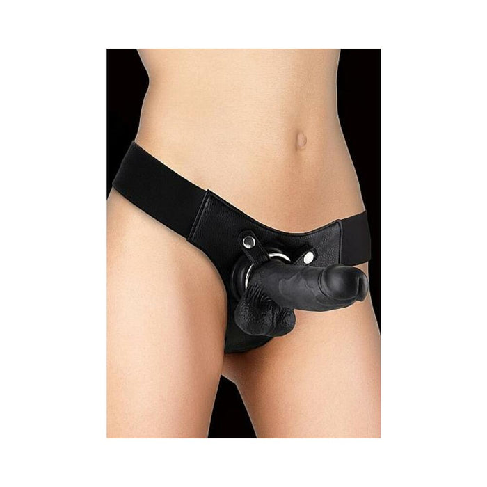 Ouch Realistic 8 inches Strap On Black O/S