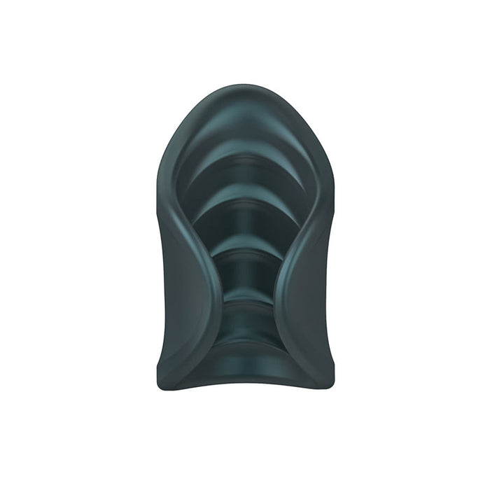 MAN WAN Starter Travel Size Silicone Vibrating Masturbator Pine Grey