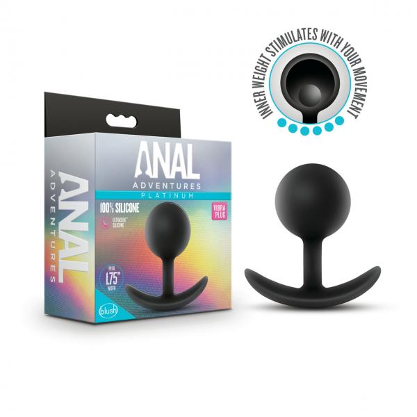 Blush Anal Adventures Platinum Silicone Vibra Plug - Black