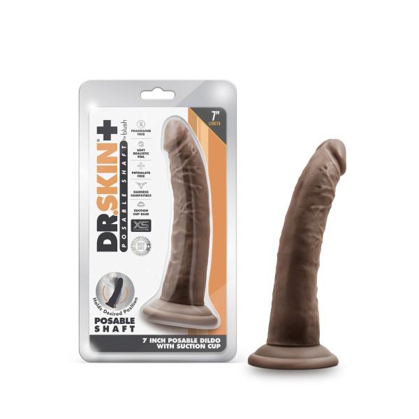 Dr Skin Plus Posable Dildo 7 Chocolate