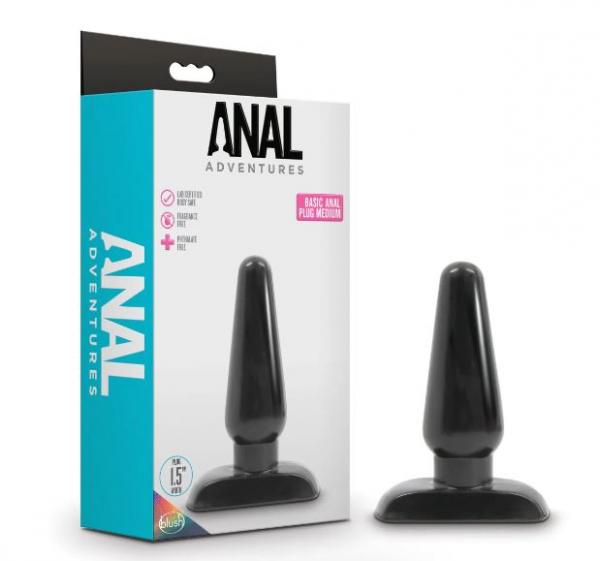 Blush Anal Adventures Basic Anal Plug - Medium Black