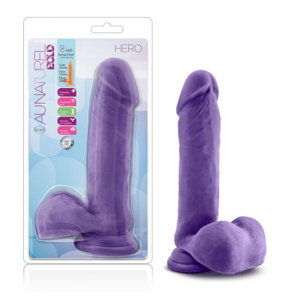 Blush Au Natural Bold Hero 8 Dildo - Purple