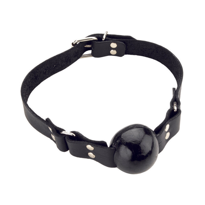 Rubber Ball Gag 1.5 inches with Buckle Closure Black O/S