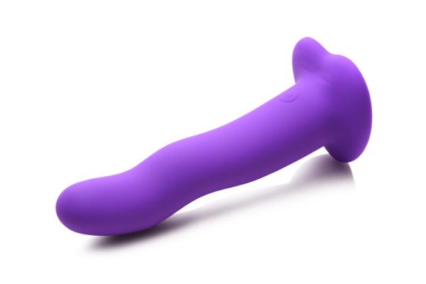 Simply Sweet 21x Vibrating Wavy Silicone Dildo W/ Remote Purple