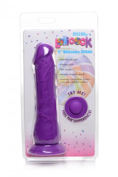 Lollicock Silicone Dildo Without Balls 7 In. Grape