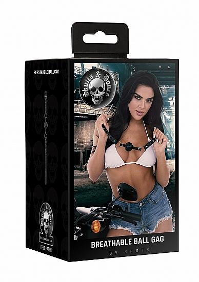 Ouch! Skulls & Bones Breatheable Ball Gag Black