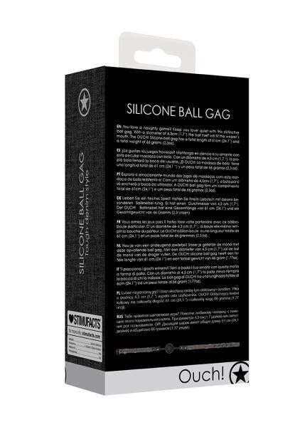 Silicone Ball Gag - With Roughend Denim Straps - Black