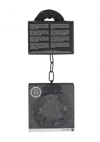 Denim Metal Handcuffs - Roughend Denim Style - Black