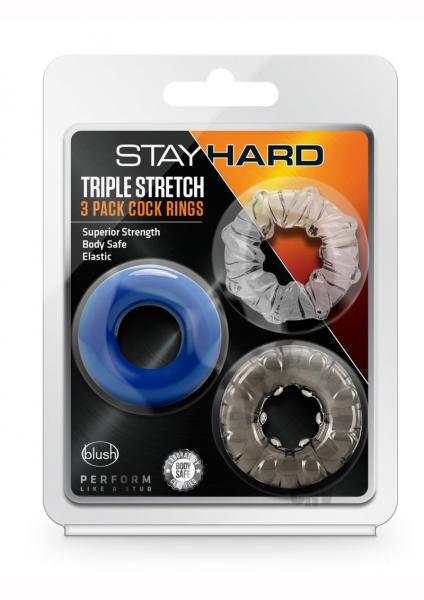 Stay Hard Triple Stretch 3pk Cock Rings