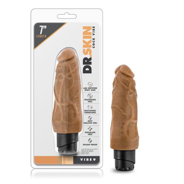 Dr Skin Cock Vibe #9 7.5  inches Vibrating Cock Mocha