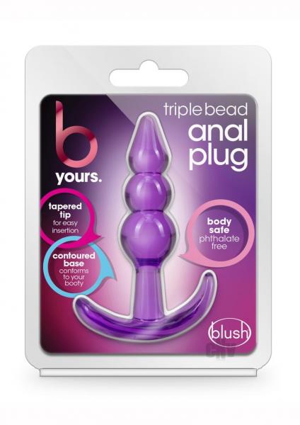 B Yours  Triple Bead Anal Plug Purple