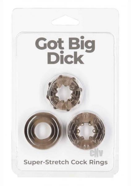 Got Big Dick Cockring 3-pack Smoke