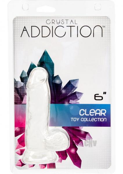 Crystal Addiction Dong 6 inches Clear