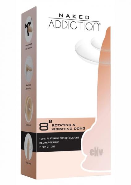 Naked Addiction Rotating & Vibrating Dong 8'' Vanilla