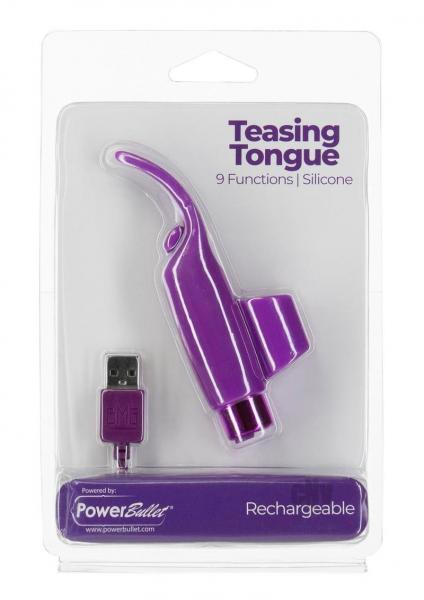Powerbullet Teasing Tongue With Mini Rechargeable Bullet 2.5 In. Purple