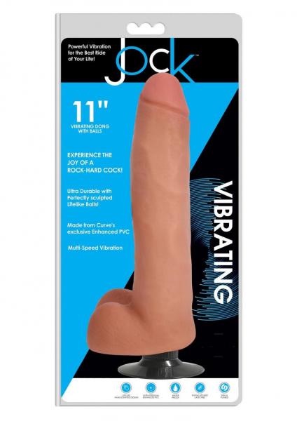 Jock Vibrating Dong With Balls And Suction Cup Waterproof 11in