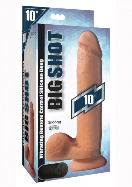 Big Shot Silicone Vibrating Dong W/balls Light 10in