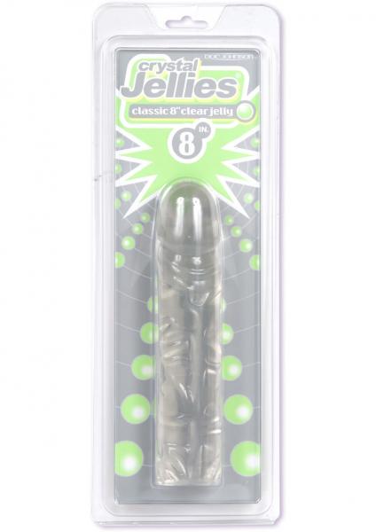Crystal Jellies 8 Inch Classic Dildo in Clear