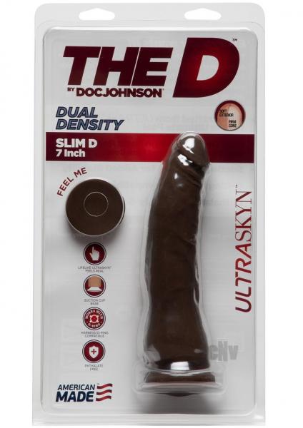 The D Thin D 7 inches Dual Density Brown Dildo