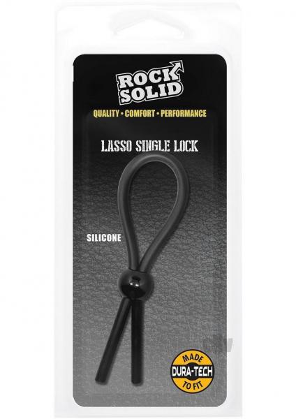 Rock Solid Lasso Single Adjustable Black Silicone Cock Tie