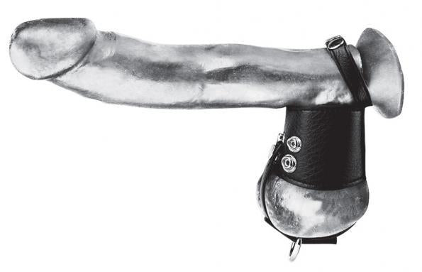 C & Ball Gear Cock Ring with Ball Stretcher 2 inches Black