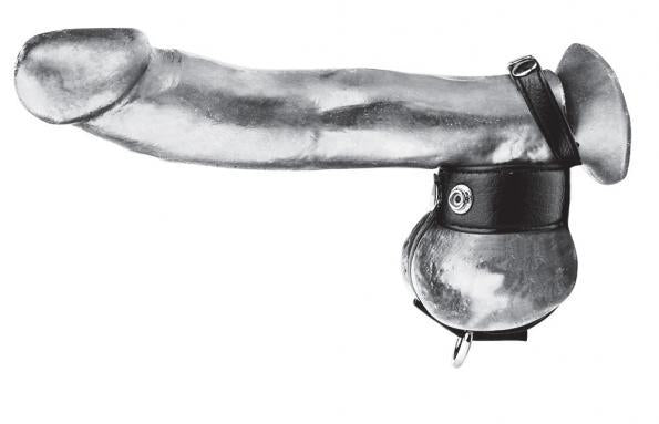 C & B Gear Cock Ring with Ball Stretcher 1 inch Black