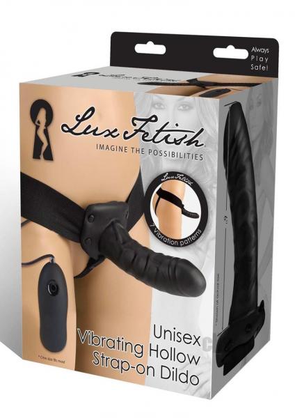 Lux Fetish Unisex Vibrating Hollow Strap On Dildo