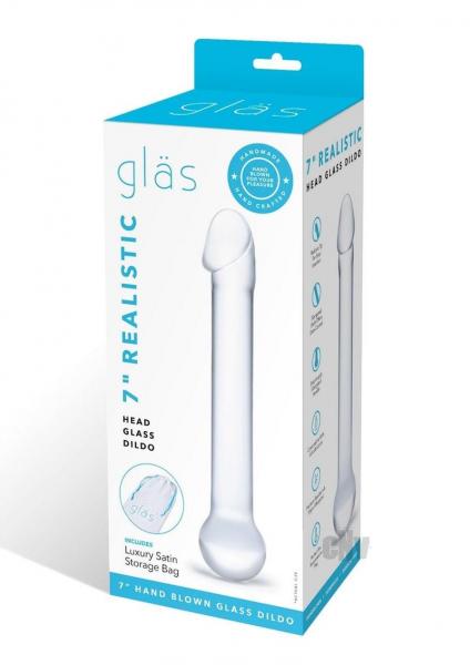Glas 7 inches Realistic Head Glass Dildo Clear