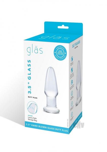 Glas 3.5 inches Glass Butt Plug Clear