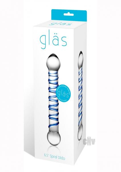 Glas 6.55in Spiral Glass Beaded Dildo
