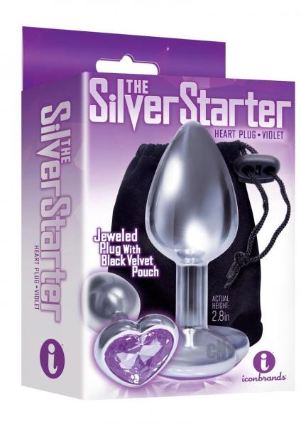 The 9's, The Silver Starter, Bejeweled Heart Stainless Steel Plug