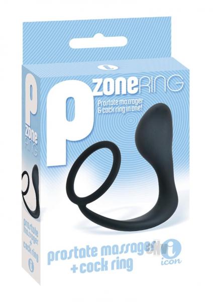 P-Zone Ring Prostate Massager & Cock Ring Black